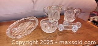 MaxSold Auction: Lot of 6 Vintage Pressed Glass Tableware - Windsor (Ontario, Canada) PARTNER MANAGED Downsizing Online Auction - Ashland Drive