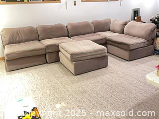 MaxSold Auction: Modular 6-Piece Sectional Sofa with Ottoman, Light Taupe - Windsor (Ontario, Canada) PARTNER MANAGED Downsizing Online Auction - Ashland Drive