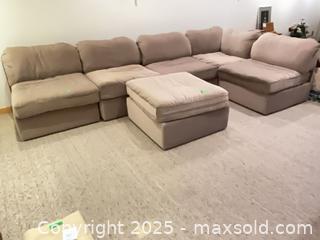 MaxSold Auction: Modular 6-Piece Sectional Sofa with Ottoman, Light Taupe - Windsor (Ontario, Canada) PARTNER MANAGED Downsizing Online Auction - Ashland Drive