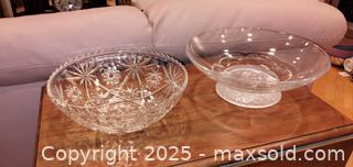 MaxSold Auction: Pair of Pressed Glass Cut-Style Bowls — Starburst Pattern - Windsor (Ontario, Canada) PARTNER MANAGED Downsizing Online Auction - Ashland Drive