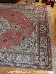 MaxSold Auction: Persian-Style Medallion Floral Area Rug, Red &#38; Beige - Windsor (Ontario, Canada) PARTNER MANAGED Downsizing Online Auction - Ashland Drive
