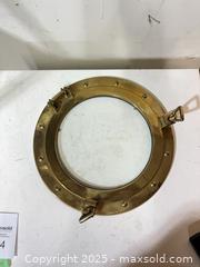 MaxSold Auction: Polished Brass Decorative Ship Porthole Window - Windsor (Ontario, Canada) PARTNER MANAGED Downsizing Online Auction - Ashland Drive