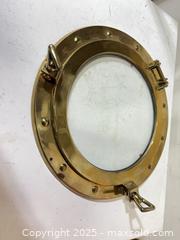 MaxSold Auction: Polished Brass Decorative Ship Porthole Window - Windsor (Ontario, Canada) PARTNER MANAGED Downsizing Online Auction - Ashland Drive