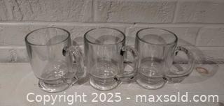 MaxSold Auction: Set of 3 Clear Footed Glass Mugs, 8–10 oz - Windsor (Ontario, Canada) PARTNER MANAGED Downsizing Online Auction - Ashland Drive