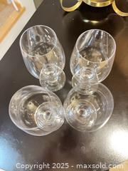 MaxSold Auction: Set of 4 Clear Glass Stemmed Goblets - Windsor (Ontario, Canada) PARTNER MANAGED Downsizing Online Auction - Ashland Drive