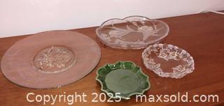 MaxSold Auction: Set of 4 Mid-Century Decorative Plates — Glass, Crystal, Ceramic - Windsor (Ontario, Canada) PARTNER MANAGED Downsizing Online Auction - Ashland Drive