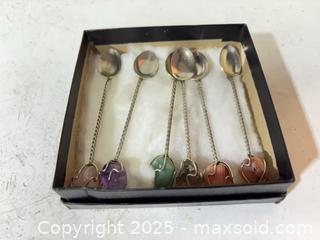 MaxSold Auction: Set of 6 Decorative Demitasse Teaspoons with Beaded Handles - Windsor (Ontario, Canada) PARTNER MANAGED Downsizing Online Auction - Ashland Drive