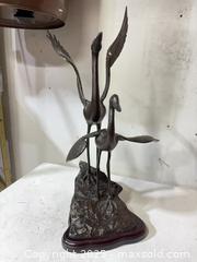 MaxSold Auction: Vintage Bronze Pair of Cranes/Herons Sculpture - Windsor (Ontario, Canada) PARTNER MANAGED Downsizing Online Auction - Ashland Drive