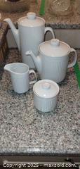 MaxSold Auction: White Porcelain Vertical Ribbed Tea &#38; Coffee Service, 4-Piece - Windsor (Ontario, Canada) PARTNER MANAGED Downsizing Online Auction - Ashland Drive