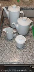 MaxSold Auction: White Porcelain Vertical Ribbed Tea &#38; Coffee Service, 4-Piece - Windsor (Ontario, Canada) PARTNER MANAGED Downsizing Online Auction - Ashland Drive