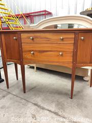 MaxSold Auction: Mid-Century Bow-Front Dresser / Sideboard, 2 Drawers 2 Cabinets - Garden City (Georgia, USA) SELLER MANAGED Downsizing Online Auction - Bryce Industrial Drive