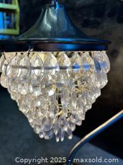 MaxSold Auction: Mini Chandelier Table Lamp with Crystal Drops - Tested &#38; Working  - Garden City (Georgia, USA) SELLER MANAGED Downsizing Online Auction - Bryce Industrial Drive