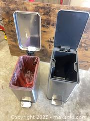 MaxSold Auction: Set of 2 Stainless Steel Small Trash Cans with Lids - Garden City (Georgia, USA) SELLER MANAGED Downsizing Online Auction - Bryce Industrial Drive