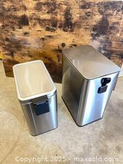 MaxSold Auction: Set of 2 Stainless Steel Small Trash Cans with Lids - Garden City (Georgia, USA) SELLER MANAGED Downsizing Online Auction - Bryce Industrial Drive