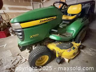 MaxSold Auction: John Deere X500 Multi-Terrain Riding Lawn Tractor - Vaughan (Ontario, Canada) Moving Online Auction - Woodland Acres Crescent