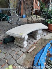 MaxSold Auction: Outdoor Cast Concrete / Cast Stone Garden Bench, 46 in C - Vaughan (Ontario, Canada) Moving Online Auction - Woodland Acres Crescent