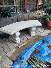 MaxSold Auction: Outdoor Cast Concrete / Cast Stone Garden Bench, 46 in C - Vaughan (Ontario, Canada) Moving Online Auction - Woodland Acres Crescent