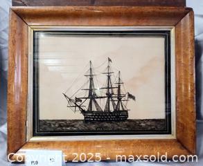 MaxSold Auction: Old H.M.S. VICTORY SHIP Wood Framed Art - Marlborough (Massachusetts, USA) PARTNER MANAGED Downsizing Online Auction - Farm Road