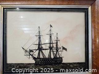 MaxSold Auction: Old H.M.S. VICTORY SHIP Wood Framed Art - Marlborough (Massachusetts, USA) PARTNER MANAGED Downsizing Online Auction - Farm Road