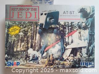 MaxSold Auction: STAR WARS AT-ST NOS MODEL KIT 1984 mpc - Marlborough (Massachusetts, USA) PARTNER MANAGED Downsizing Online Auction - Farm Road