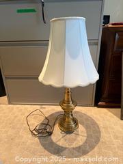 MaxSold Auction: Brass Table Lamp with White Scalloped Bell Shade - Lakeshore (Ontario, Canada) PARTNER MANAGED Estate Sale Online Auction - County Road 42