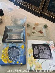 MaxSold Auction: Frosted and Clear Glass Kitchenware with Hammered Stainless Steel Serving Trays - Lakeshore (Ontario, Canada) PARTNER MANAGED Estate Sale Online Auction - County Road 42