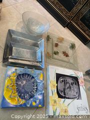 MaxSold Auction: Frosted and Clear Glass Kitchenware with Hammered Stainless Steel Serving Trays - Lakeshore (Ontario, Canada) PARTNER MANAGED Estate Sale Online Auction - County Road 42