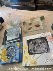 MaxSold Auction: Frosted and Clear Glass Kitchenware with Hammered Stainless Steel Serving Trays - Lakeshore (Ontario, Canada) PARTNER MANAGED Estate Sale Online Auction - County Road 42