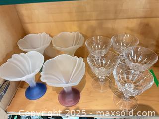 MaxSold Auction: Lot of 9 Dessert/Sherbet Glasses — Two Styles - Lakeshore (Ontario, Canada) PARTNER MANAGED Estate Sale Online Auction - County Road 42