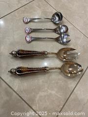 MaxSold Auction: Mixed lot: salad servers and branded spoons, 5 pieces - Lakeshore (Ontario, Canada) PARTNER MANAGED Estate Sale Online Auction - County Road 42