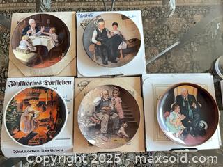 MaxSold Auction: Norman Rockwell Collectible Plates by Edwin M. Knowles, Lot of 5 - Lakeshore (Ontario, Canada) PARTNER MANAGED Estate Sale Online Auction - County Road 42
