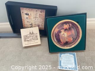 MaxSold Auction: Norman Rockwell &#34;Is He Coming?&#34; Limited Edition Decorative Plate, Serving Tray &#38; Decorative  - Lakeshore (Ontario, Canada) PARTNER MANAGED Estate Sale Online Auction - County Road 42