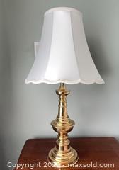 MaxSold Auction: Polished Brass Table Lamp with White Bell Shade - Lakeshore (Ontario, Canada) PARTNER MANAGED Estate Sale Online Auction - County Road 42