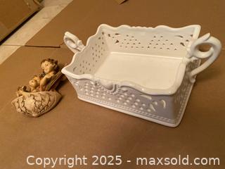 MaxSold Auction: Porcelain Ceramic Basket Planter &#38; Painted Cherub Figurine - Lakeshore (Ontario, Canada) PARTNER MANAGED Estate Sale Online Auction - County Road 42