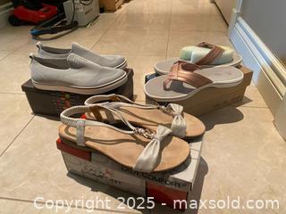 MaxSold Auction: Three Pairs Women&#39;s Shoes - Sandals, Flip-Flops, Knit Sneakers - Lakeshore (Ontario, Canada) PARTNER MANAGED Estate Sale Online Auction - County Road 42