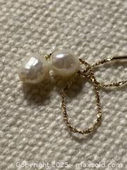 MaxSold Auction: Vintage 10K Gold Threader Earrings with Baroque White Pearls - Toronto (Ontario, Canada) SELLER MANAGED Downsizing Online Auction - O'Connor Drive (CONDO)