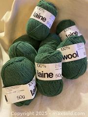 MaxSold Auction: Vintage 7 Skeins 100% Wool DK Yarn 50g, Made in New Zealand, Deep Forest Green - Toronto (Ontario, Canada) SELLER MANAGED Downsizing Online Auction - O'Connor Drive (CONDO)