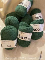 MaxSold Auction: Vintage 7 Skeins 100% Wool DK Yarn 50g, Made in New Zealand, Deep Forest Green - Toronto (Ontario, Canada) SELLER MANAGED Downsizing Online Auction - O'Connor Drive (CONDO)