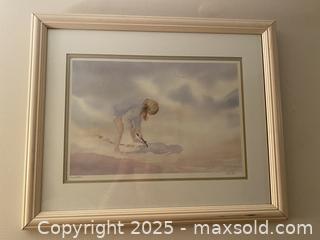 MaxSold Auction: Vintage Art in Frame of Child on the Beach - Toronto (Ontario, Canada) SELLER MANAGED Downsizing Online Auction - O'Connor Drive (CONDO)