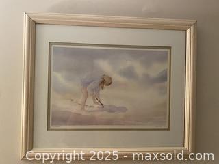 MaxSold Auction: Vintage Art in Frame of Child on the Beach - Toronto (Ontario, Canada) SELLER MANAGED Downsizing Online Auction - O'Connor Drive (CONDO)
