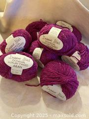 MaxSold Auction: Vintage Debbie Bliss Donegal Luxury Tweed Aran Yarn, Made in Ireland, Magenta 8 pc - Toronto (Ontario, Canada) SELLER MANAGED Downsizing Online Auction - O'Connor Drive (CONDO)