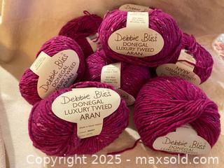 MaxSold Auction: Vintage Debbie Bliss Donegal Luxury Tweed Aran Yarn, Made in Ireland, Magenta 8 pc - Toronto (Ontario, Canada) SELLER MANAGED Downsizing Online Auction - O'Connor Drive (CONDO)