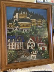 MaxSold Auction: Vintage Framed Original Village and Castle Landscape Painting - Toronto (Ontario, Canada) SELLER MANAGED Downsizing Online Auction - O'Connor Drive (CONDO)
