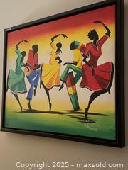 MaxSold Auction: Vintage Framed Stretched Canvas Painting — Colorful Stylized Dancers - Toronto (Ontario, Canada) SELLER MANAGED Downsizing Online Auction - O'Connor Drive (CONDO)