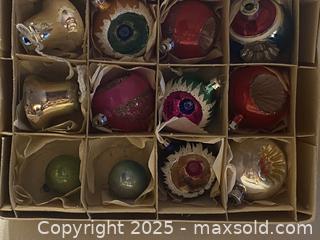 MaxSold Auction: Vintage Glass Christmas Tree Ornaments, Set of 12 - Toronto (Ontario, Canada) SELLER MANAGED Downsizing Online Auction - O'Connor Drive (CONDO)