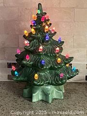 MaxSold Auction: Vintage Lighted Glazed Ceramic Tabletop Christmas Tree - Toronto (Ontario, Canada) SELLER MANAGED Downsizing Online Auction - O'Connor Drive (CONDO)