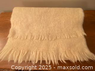 MaxSold Auction: Vintage Long Fringed Mohair Scarf/Wrap Cream Pale Yellow Made in Scotland - Toronto (Ontario, Canada) SELLER MANAGED Downsizing Online Auction - O'Connor Drive (CONDO)