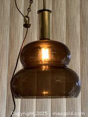 MaxSold Auction: Vintage Pendant Light in Brown and Bubble Glass Lamp with Brass Finish - Toronto (Ontario, Canada) SELLER MANAGED Downsizing Online Auction - O'Connor Drive (CONDO)