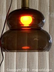 MaxSold Auction: Vintage Pendant Light in Brown and Bubble Glass Lamp with Brass Finish - Toronto (Ontario, Canada) SELLER MANAGED Downsizing Online Auction - O'Connor Drive (CONDO)