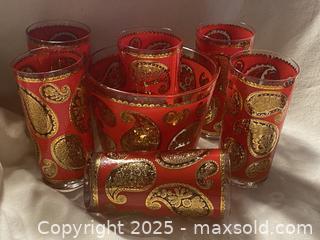 MaxSold Auction: Vintage RARE FIND Retro Barware Set of 6 Culver Glasses + 1 Ice Bucket With 22kt Gold Paisley - Toronto (Ontario, Canada) SELLER MANAGED Downsizing Online Auction - O'Connor Drive (CONDO)